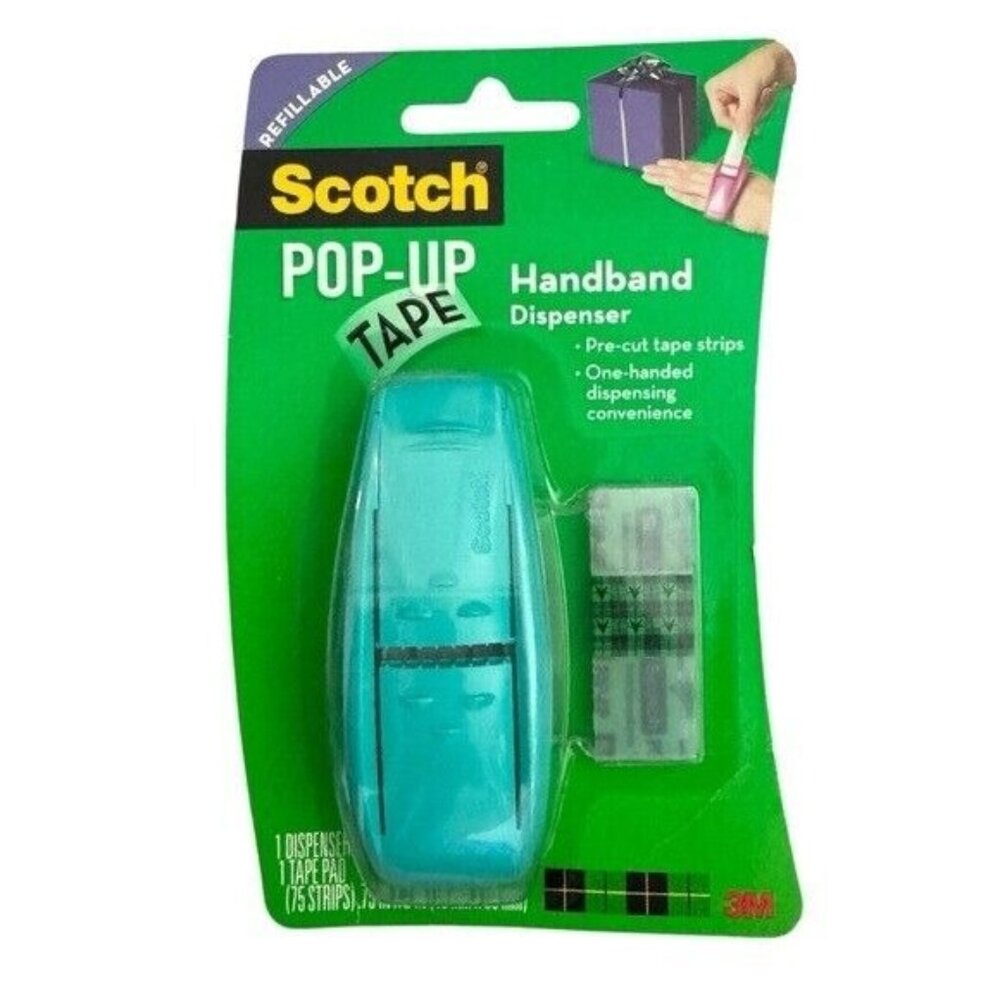 Scotch Pop-Up Tape Handband Dispenser & Tape Pad 75 Strips